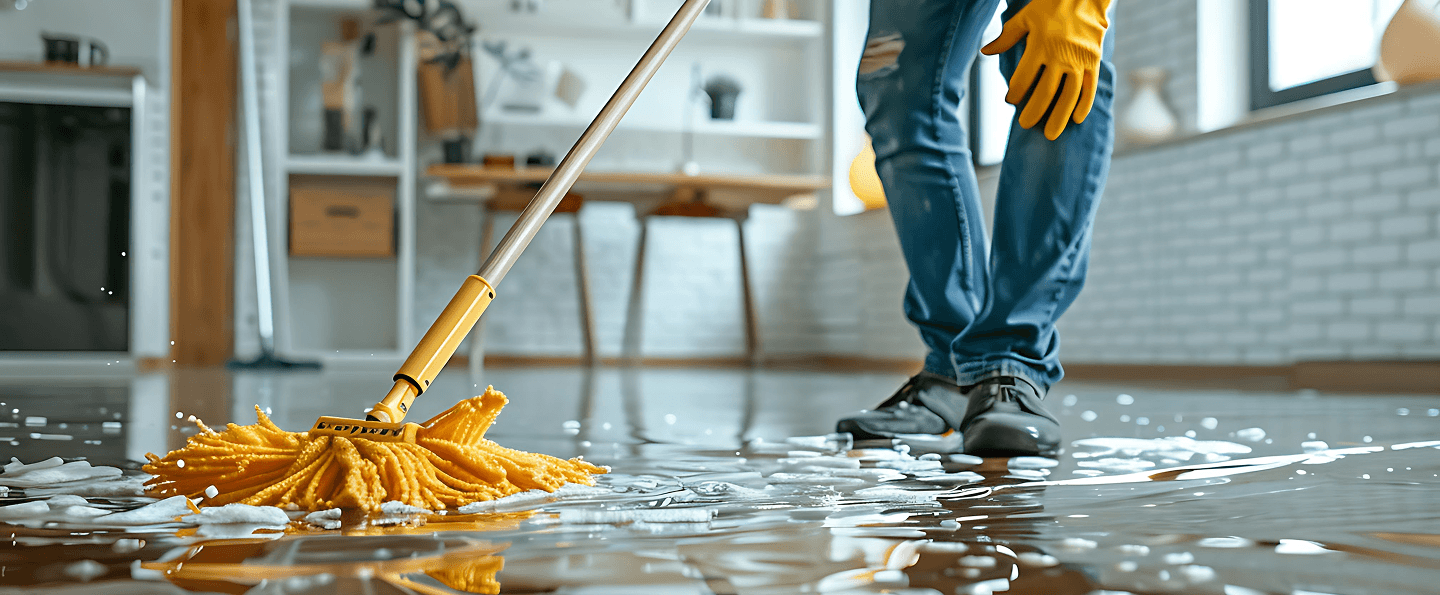 Workers repairing a house